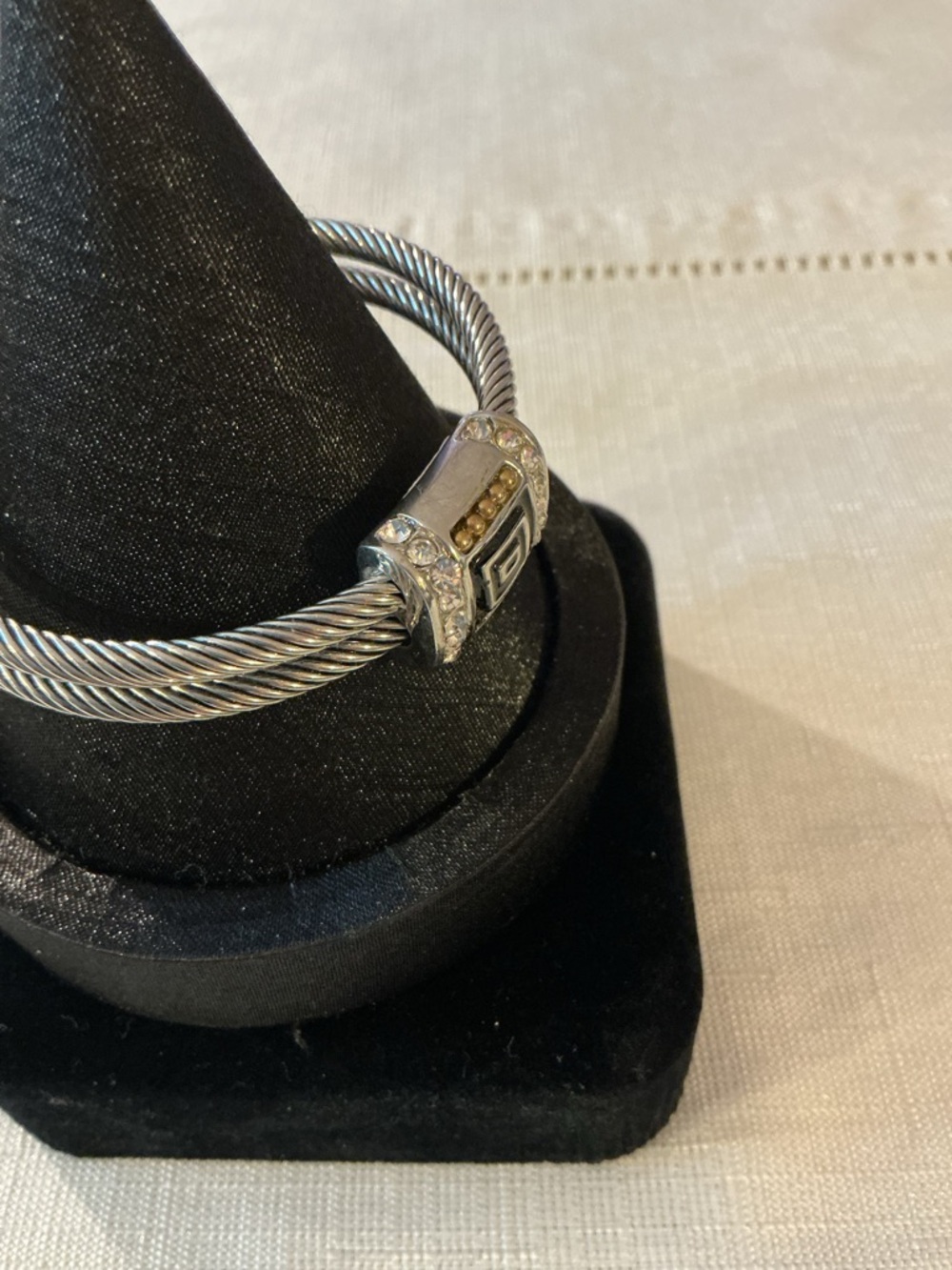 Two Tone Double Cable Cuff Bracelet - Picture 5 of 5